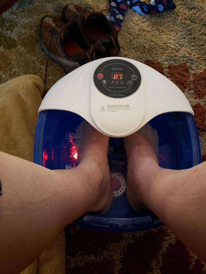 Collapsible Foot Spa Bath with Heat, Fits Men Size 12 (Royal Blue) customer photo 2