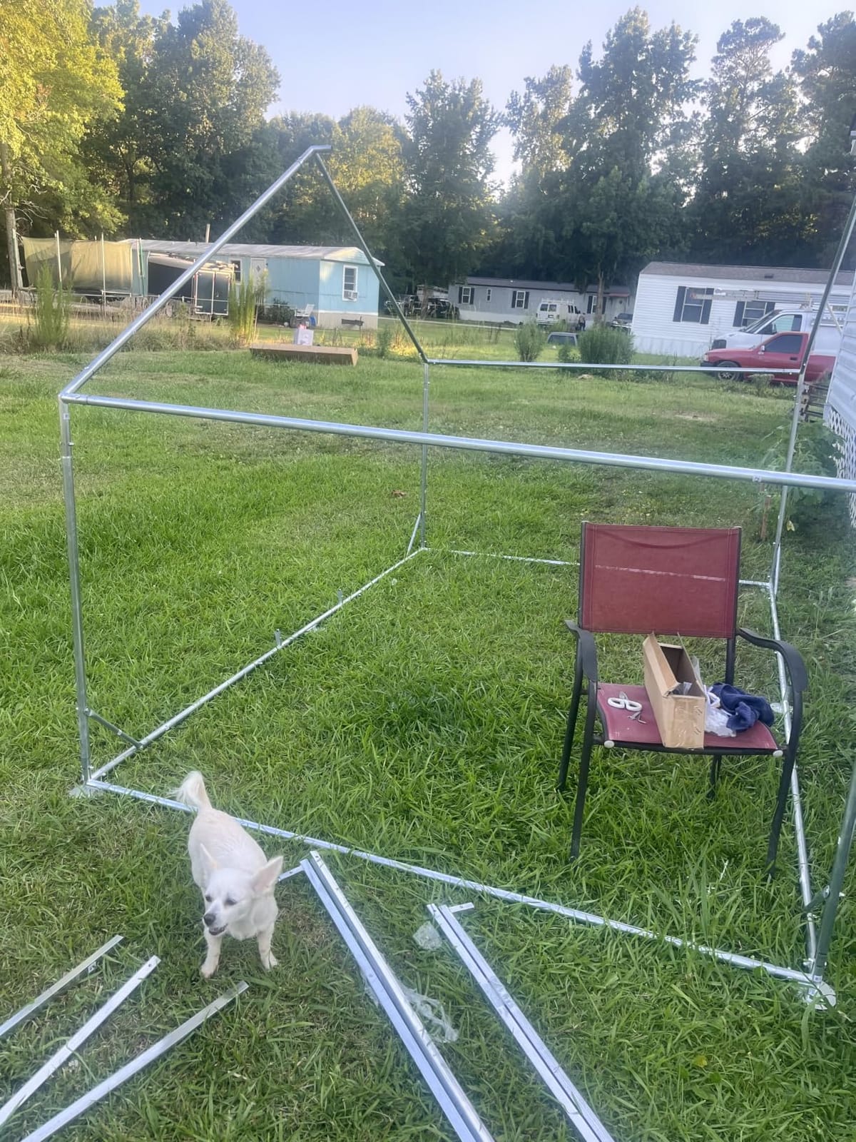 LEVELEVE Large Walk-in Chicken Coop with Chicken Run, Galvanized Poultry Enclosure with Waterproof Anti-UV Cover and Security Lock, Ideal for Rabbit, Duck, Backyard and Farm Yard, 9.8'x 6.6'x 6.6' customer photo 1