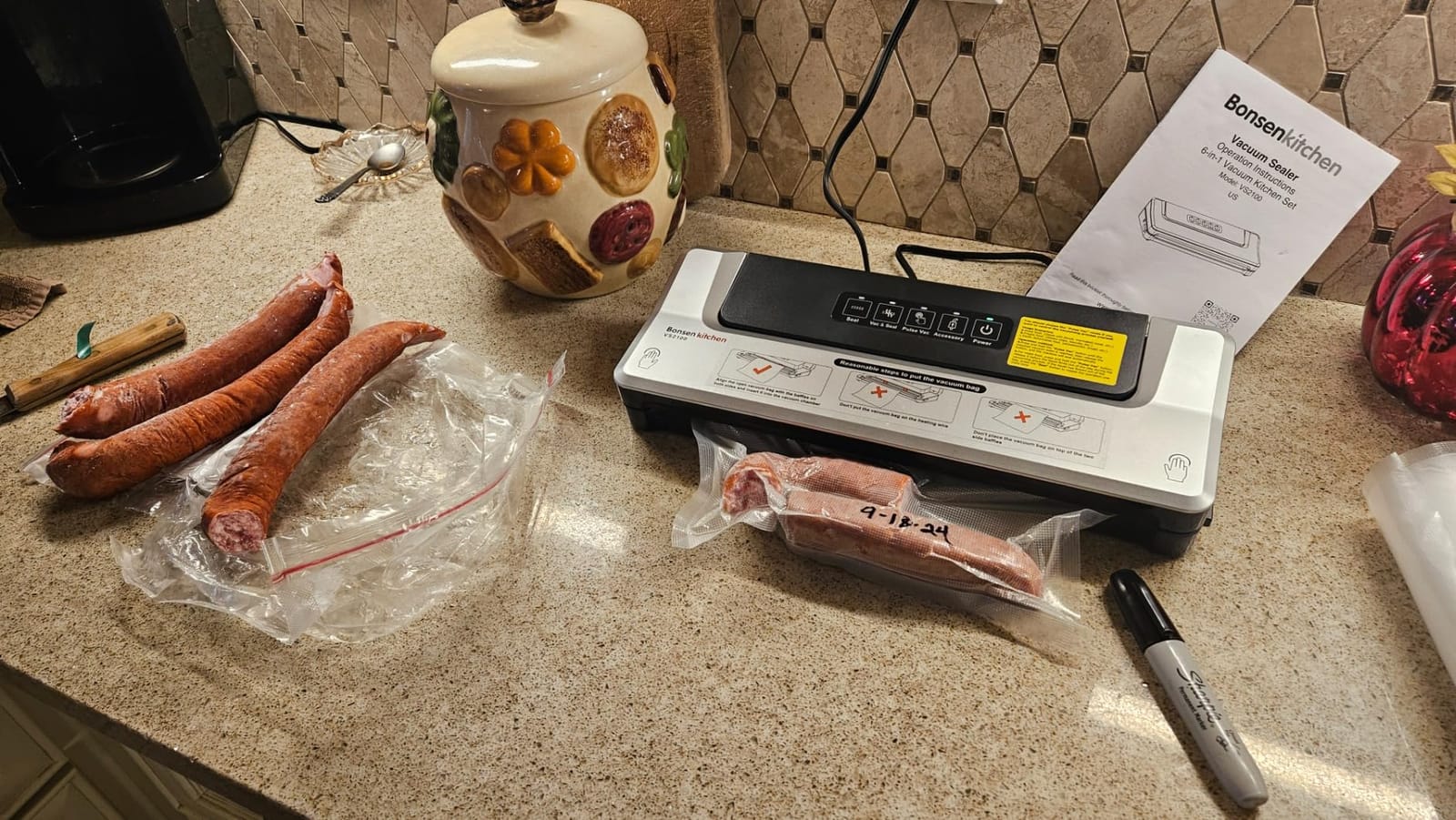 Bonsenkitchen Vacuum Sealer Machine,80 kPa Powerful Suction,Silver customer photo 2