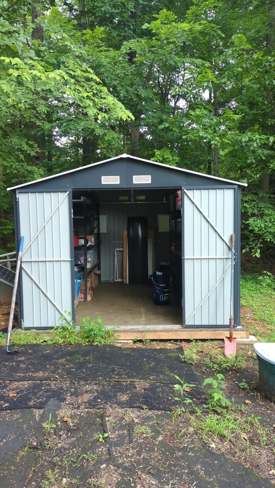 Breezz Metal Trash Can Storage Shed 6 x 3 ft customer photo 1