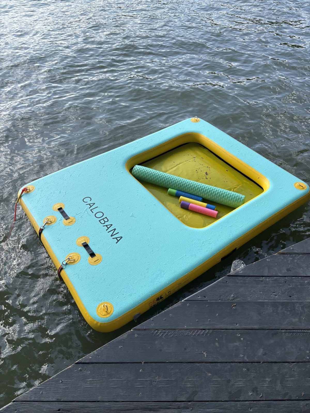CALOBANA Inflatable Floating Dock with Mesh Detachable Ladder for Lake Pool customer photo 1