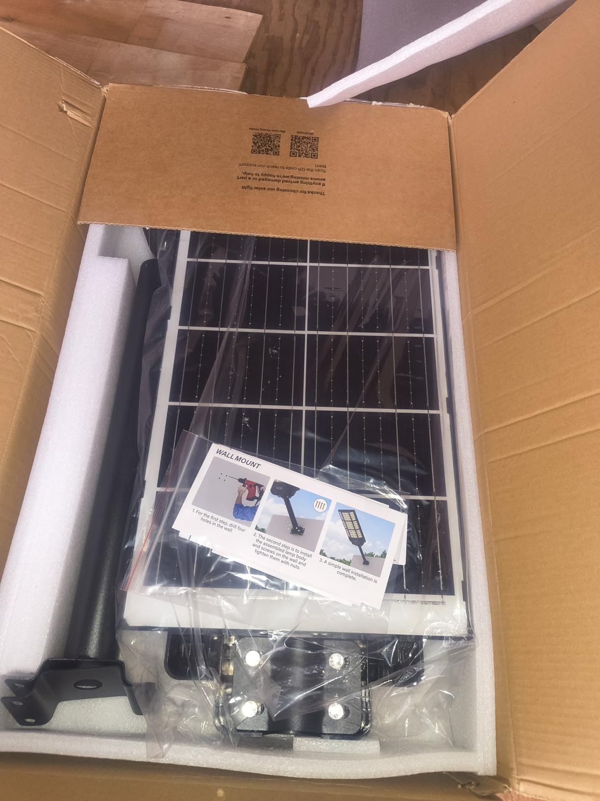 Sunwish Solar Street Light, 15000W Solar Lights Outdoor, IP67, 1 Pack | Ultra Brightness Dusk to Dawn, Motion Sensor, Remote Control 320 degree for Parking Lot, Driveway, Yard, Garage, Farm and Barn customer photo 2