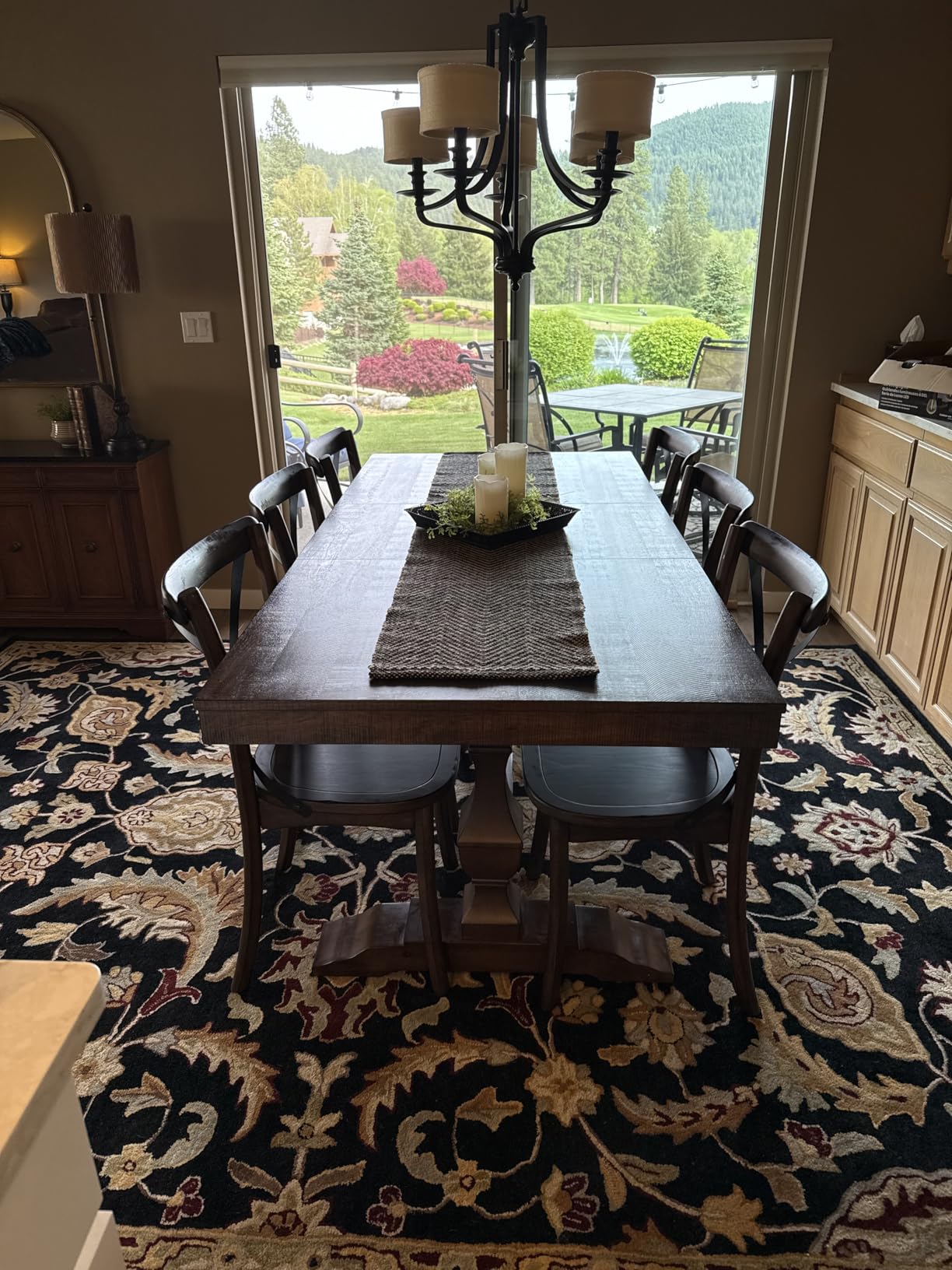 WAMPAT 74.8-inch Long Vintage Farmhouse Dining Table for 6-8 People customer photo 2