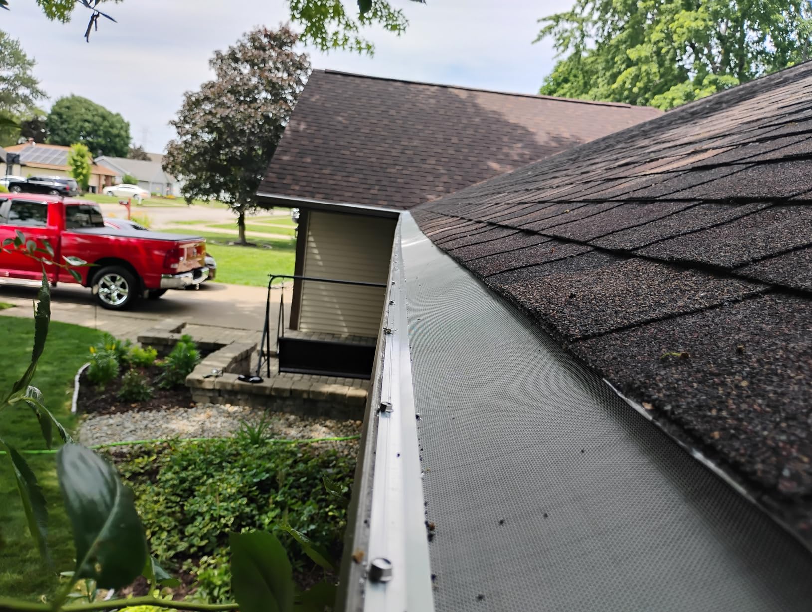 6'' Stainless Steel Micro-Mesh Gutter Guards Kit, 48FT | Fast Drainage for Heavy Rain, Blocks Leaves, Pine Needles and Roof Grit, Aluminum Frame, Fits 6'' Gutters, Screws Included customer photo 1