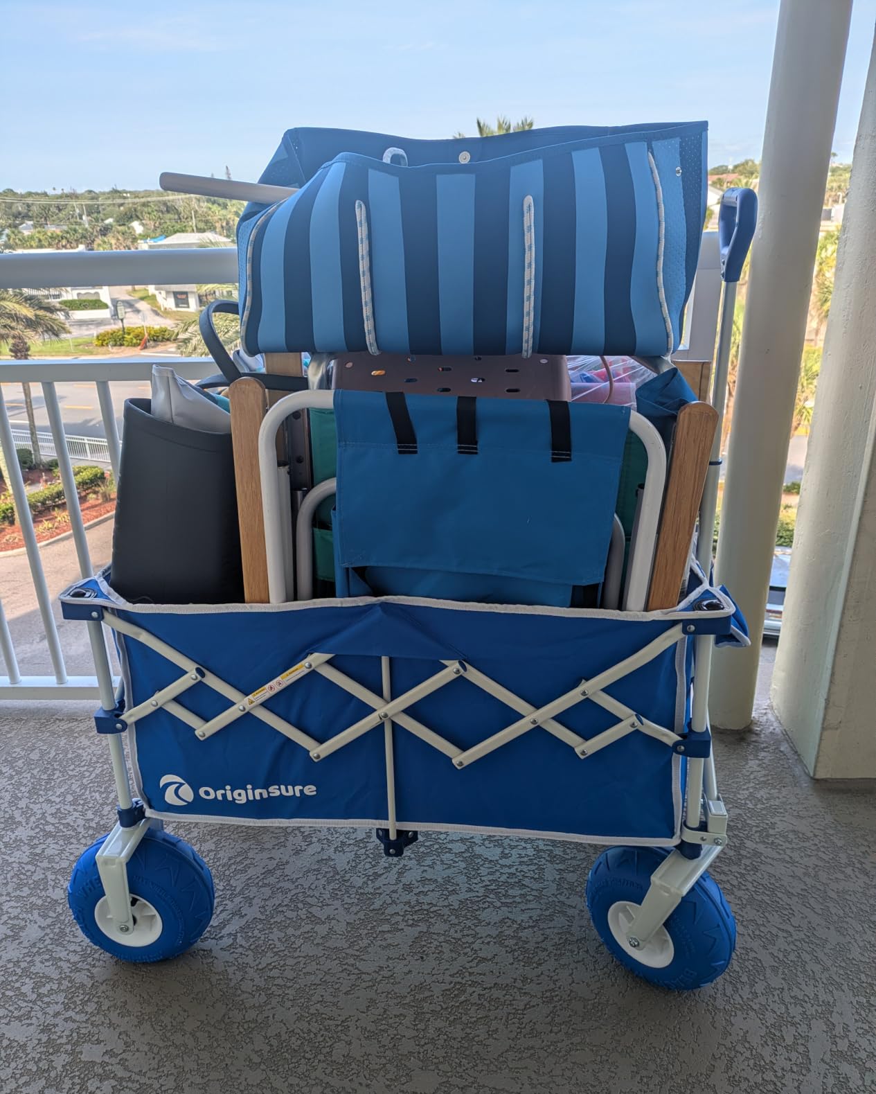 Originsure 220L Collapsible Beach Wagon with Balloon Wheels, 460lbs, Black customer photo 2