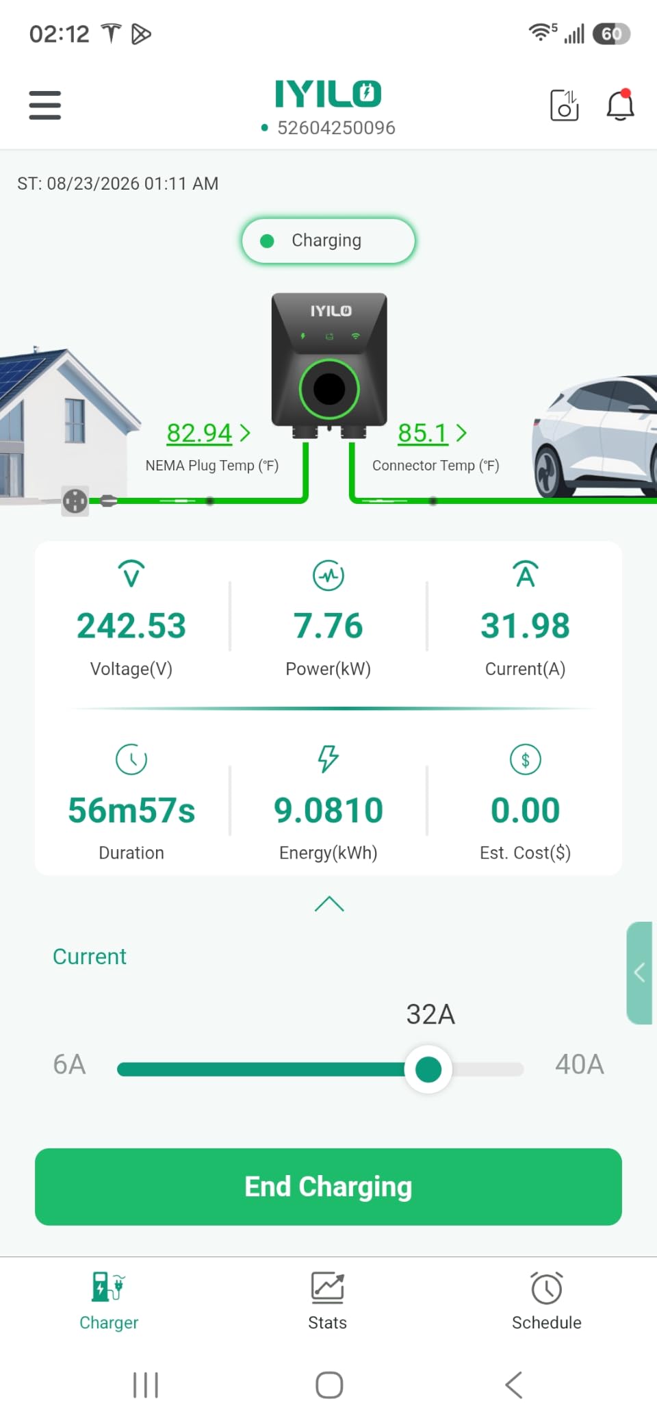 Level 2 EV Charger for Tesla, 40Amp/9.6KW, UL 2594/ETL/Energy Star | Wall Charger Supports Power Sharing & Dynamic Load Balancing, Temp Sensors, WiFi, Smart APP, Scheduled Charging, NEMA 14-50P customer photo 2