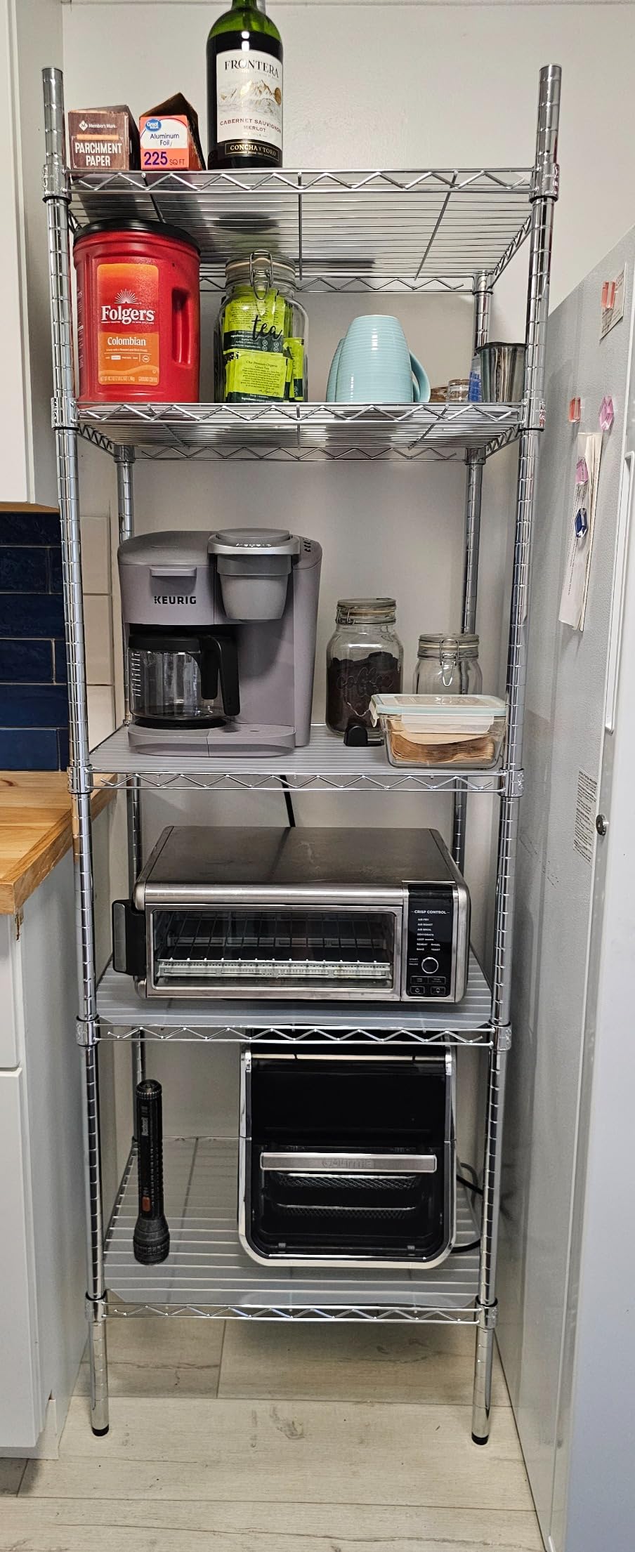 3-Tier Metal Wire Shelf, 250 lb/Shelf, Chrome, 13.5x23.3x30.1 in customer photo 1