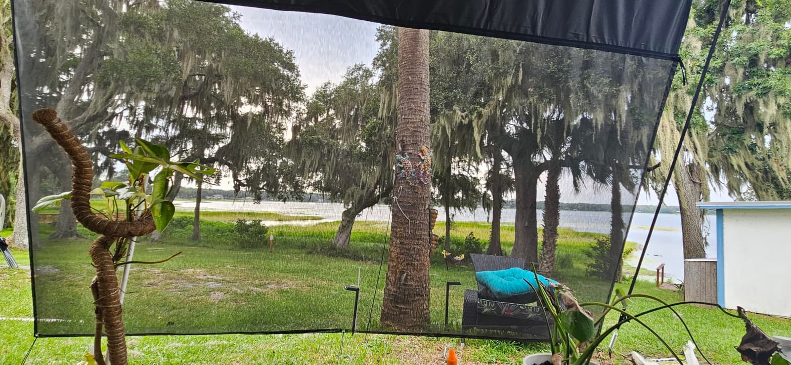 RV Awning Shade Screen with Zipper, 9' x 19'3
