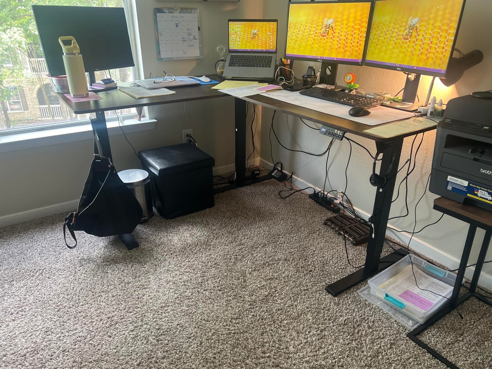 SIAGO 63x55 Inch L-Shaped Standing Desk with Charging Station Corner Desk customer photo 1