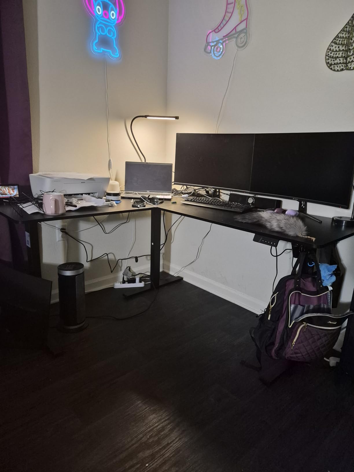 SIAGO 63x55 Inch L-Shaped Standing Desk with Charging Station Corner Desk customer photo 2