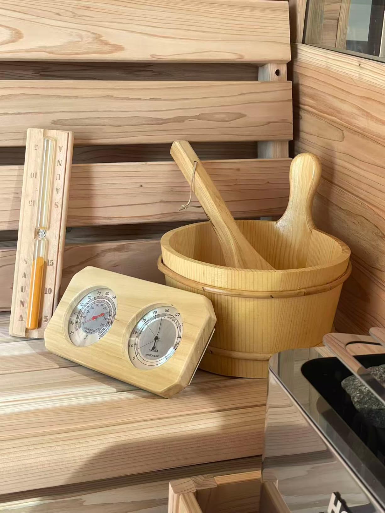 Premium 4 Person Cedar Barrel Sauna for Outdoor Backyard customer photo 1