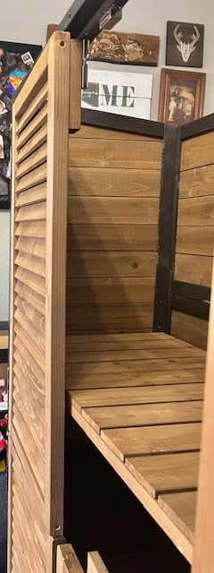 GUTINNEEN Weatherproof Outdoor Trash Can Shed, Outdoor Storage Shed with Strong Metal Frame, Wooden Garden Sheds with Adjustable Shelves and Removable Floor customer photo 2