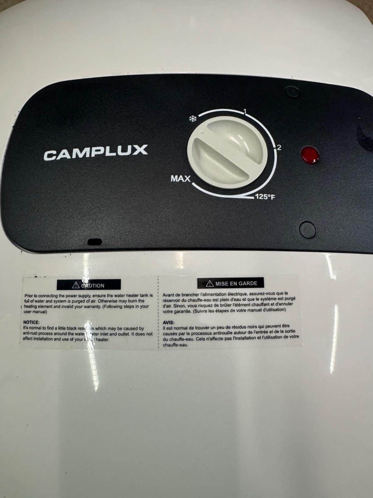 CAMPLUX Electric Tank Water Heater 18 Gallon, Point-of-Use Hot Water Heater 120V 1500W, Compact Design, Floor Mounted customer photo 1