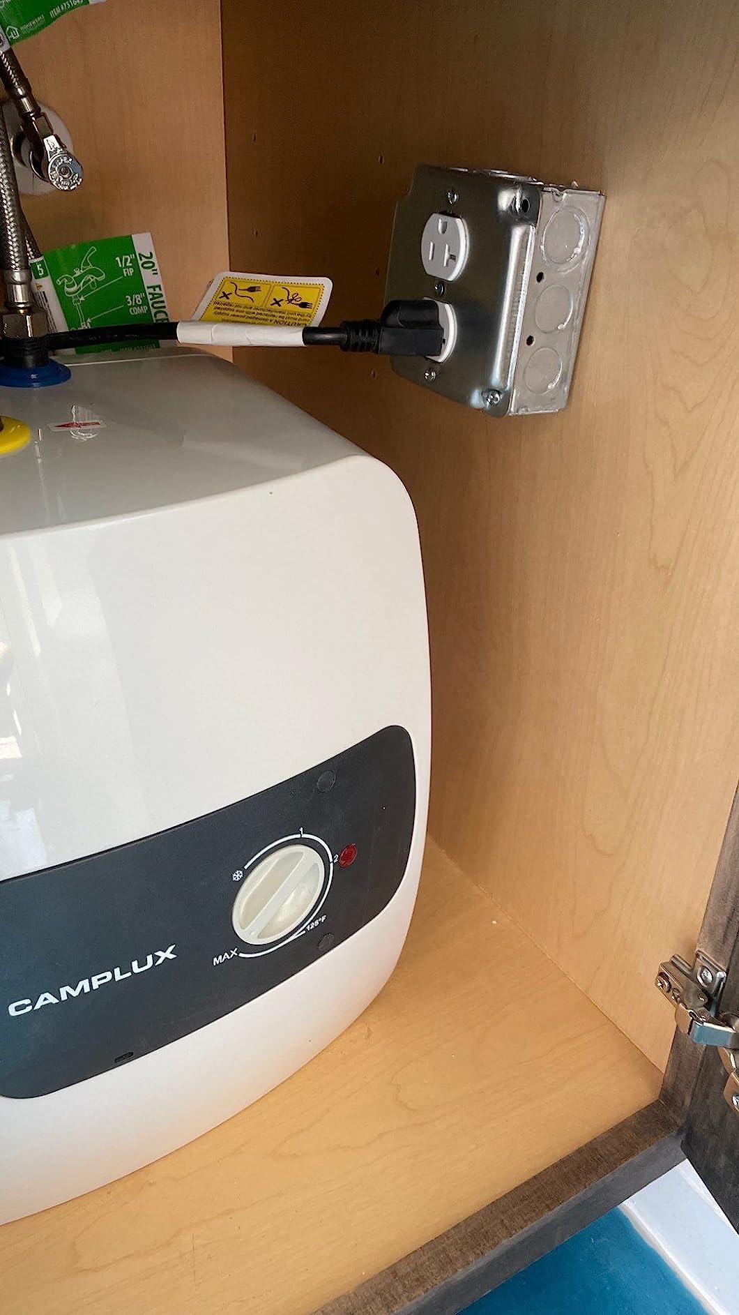 CAMPLUX Electric Tank Water Heater 18 Gallon, Point-of-Use Hot Water Heater 120V 1500W, Compact Design, Floor Mounted customer photo 2