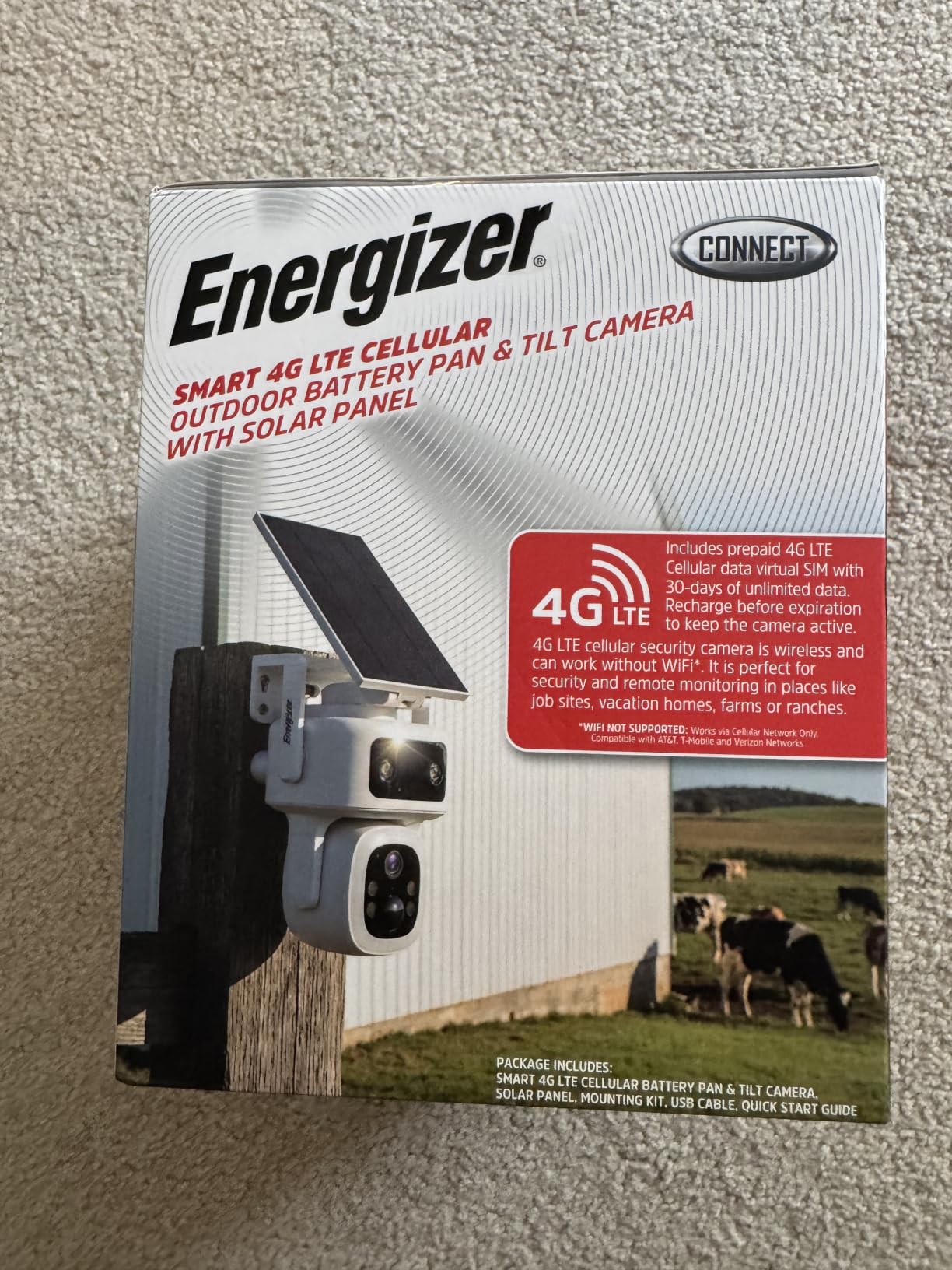 Energizer Smart 4G LTE Cellular Security Camera with Solar Panel, 2K Outdoor Wireless Pan Tilt Camera, No WiFi Required, Rechargeable Battery, Color Night Vision, Motion Detection, White customer photo 2