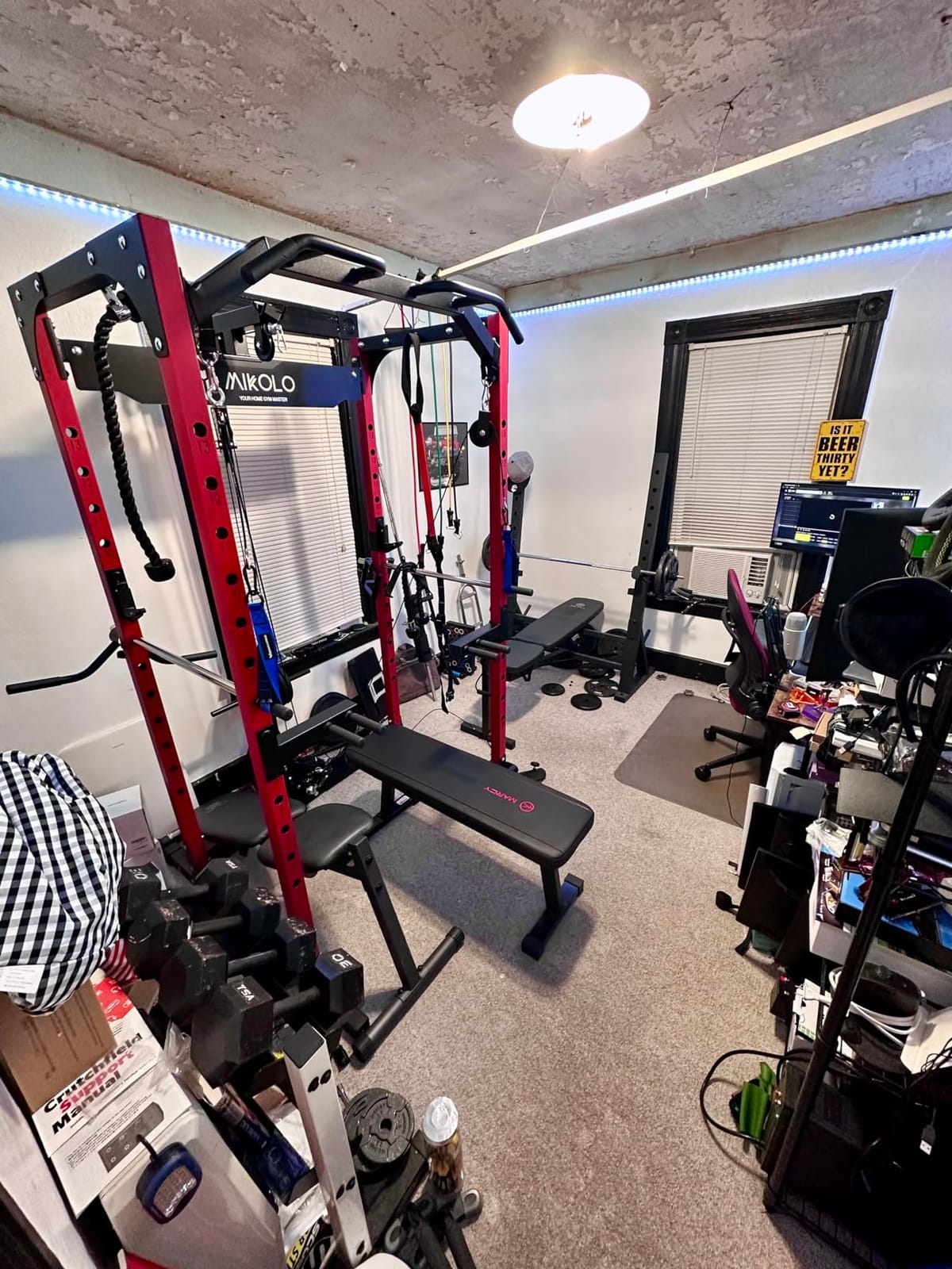 Mikolo F4 2.0 Power Cage with Dual-Track Smooth Pulley System, 1200LBS Power Rack with Leg Hold-Down for Heavy LAT Pulldowns customer photo 2