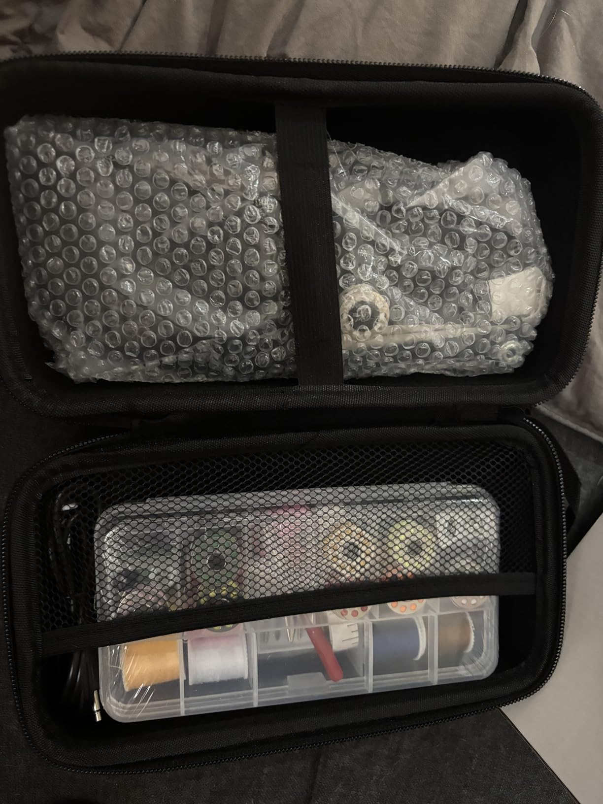 Portable Handheld Sewing Machine, Quick Stitch Mini Mender with 20 Thread Spools & Complete Accessory Kit, Electric Fabric Repair Tool for Clothes,DIY Crafts, Travel & Home Emergency Use. customer photo 2
