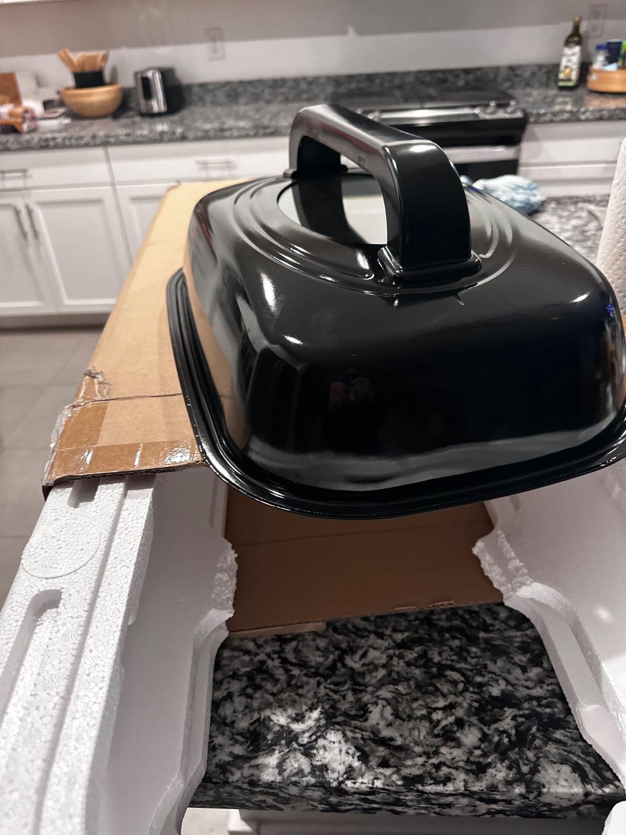 30Qt Electric Roaster Oven, with Self-Basting Lid, Removable Pan, Cool-Touch Handles, 1450W Stainless Steel Turkey Roaster Oven, Blue customer photo 2