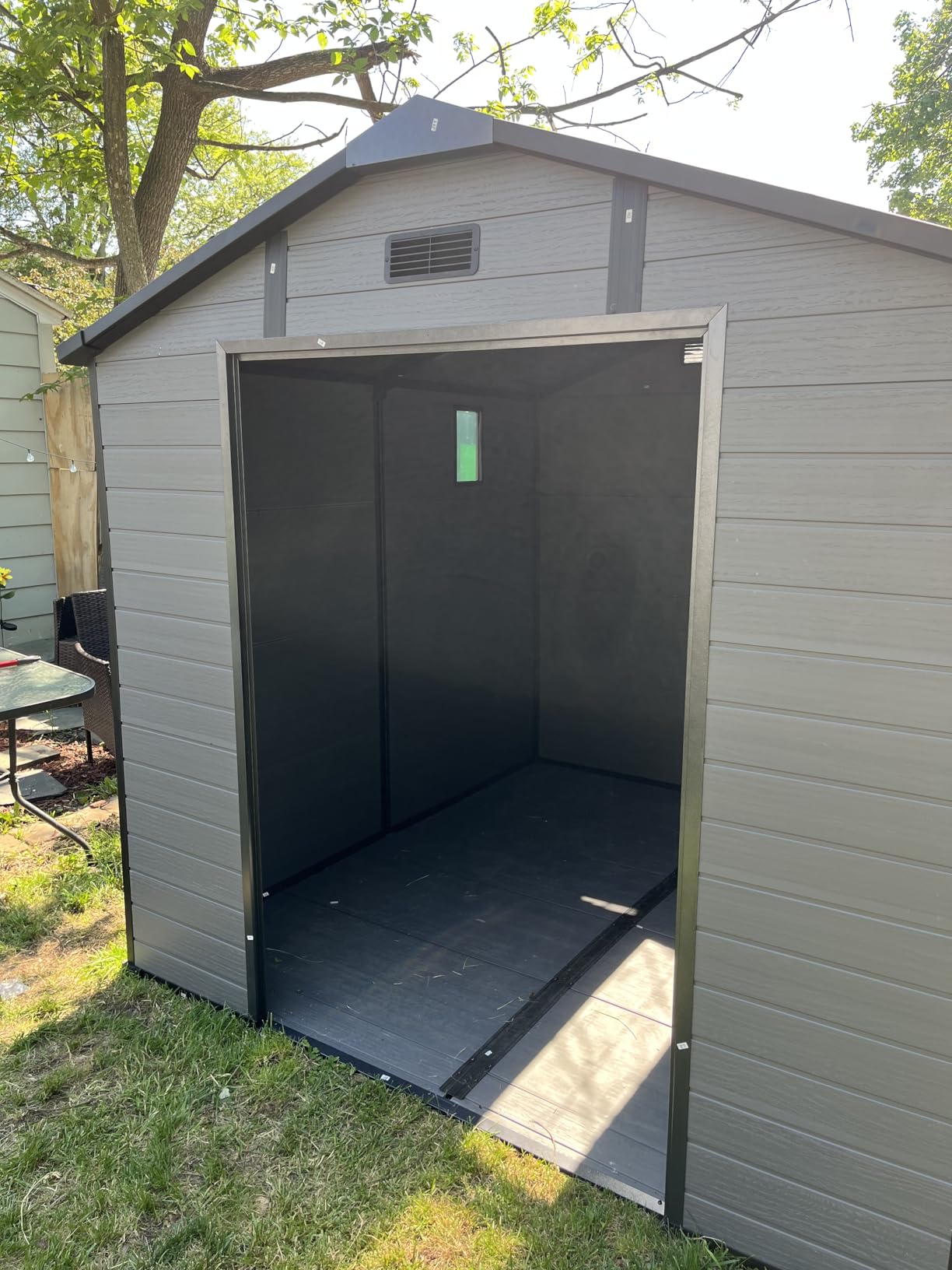 Quictent 8x10 FT Outdoor Resin Storage Shed with Floor,7 .2X9.4FT Base customer photo 2