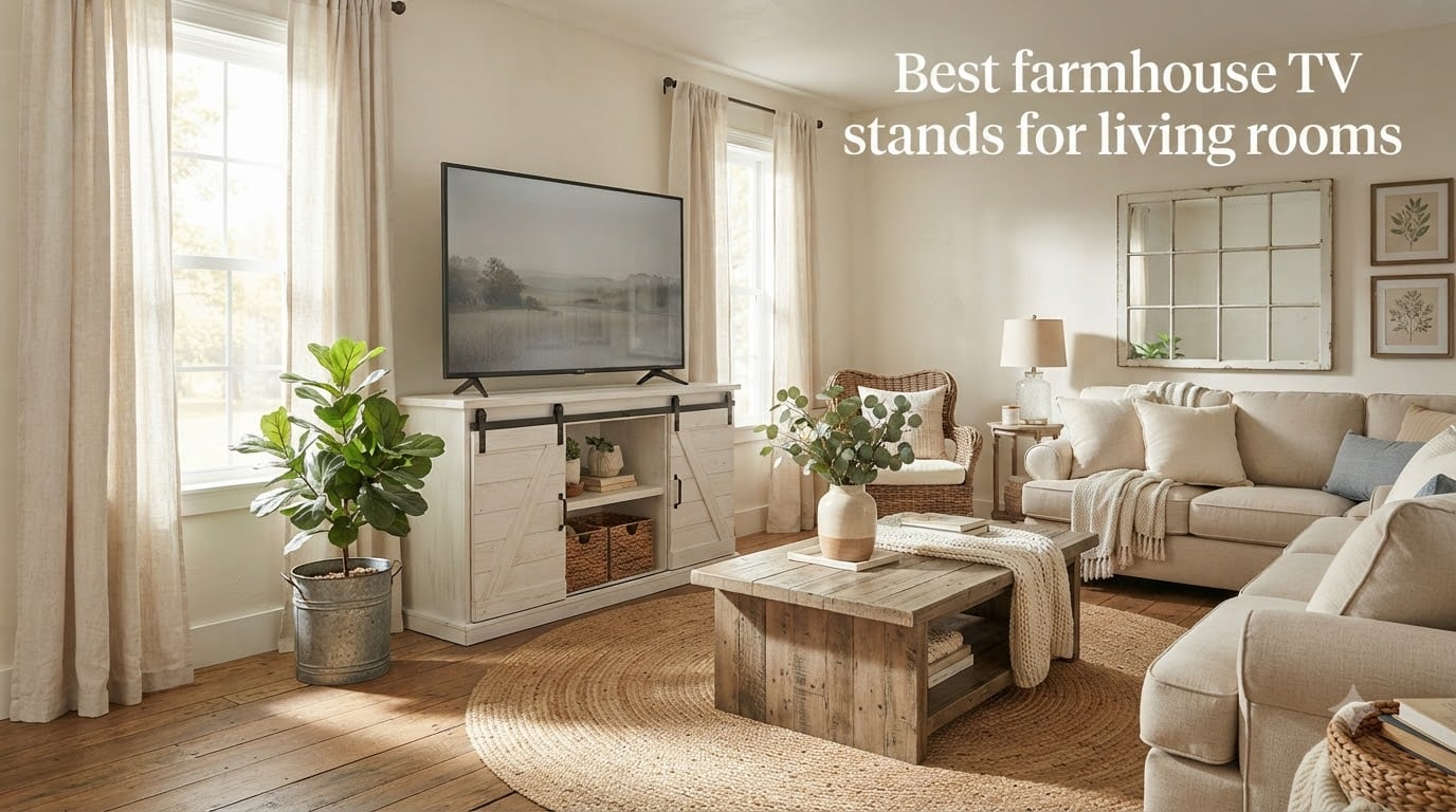 Best farmhouse TV stands for living rooms
