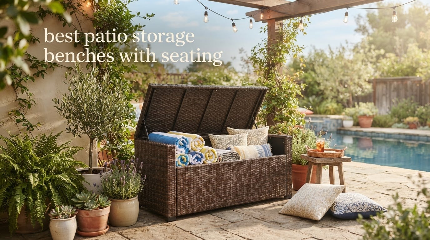 best patio storage benches with seating