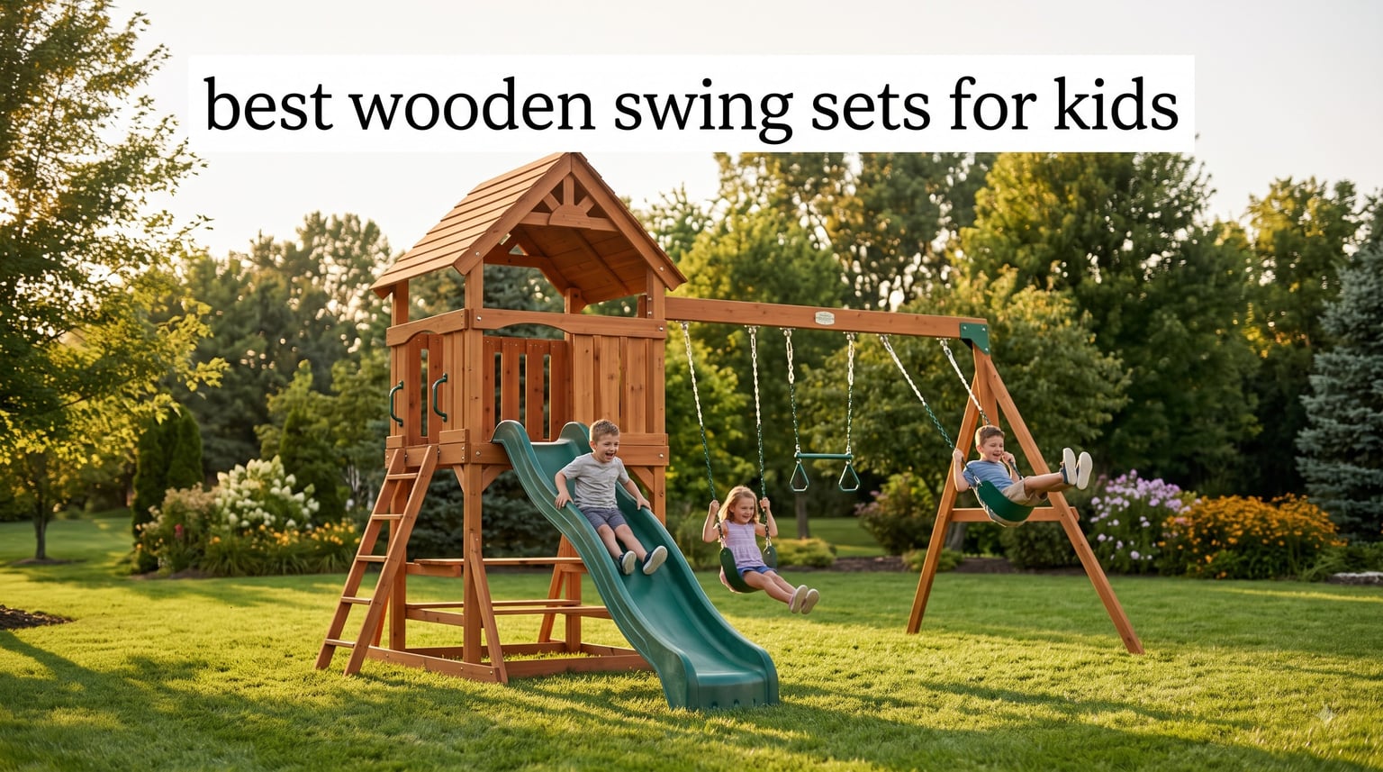 best wooden swing sets for kids