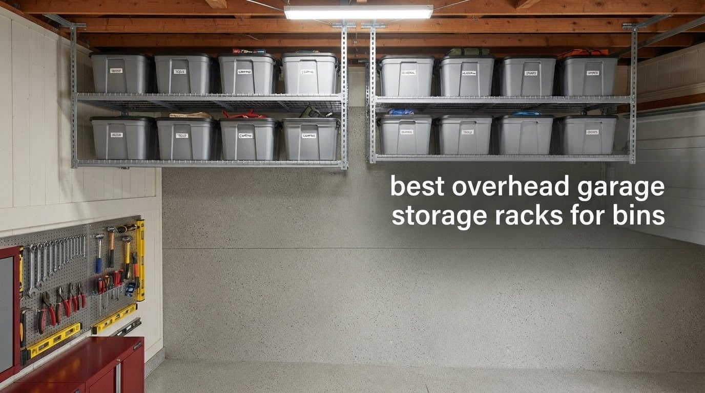 best overhead garage storage racks for bins