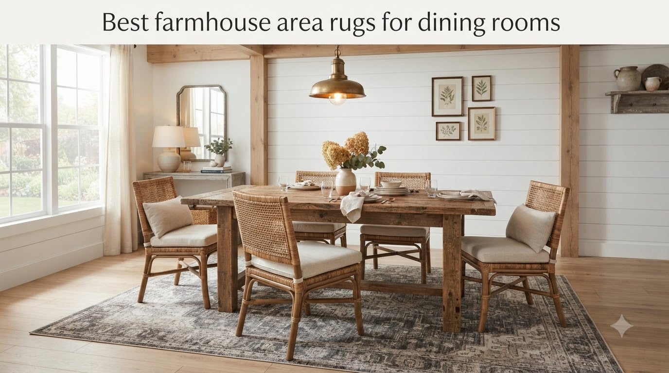Best farmhouse area rugs for dining rooms
