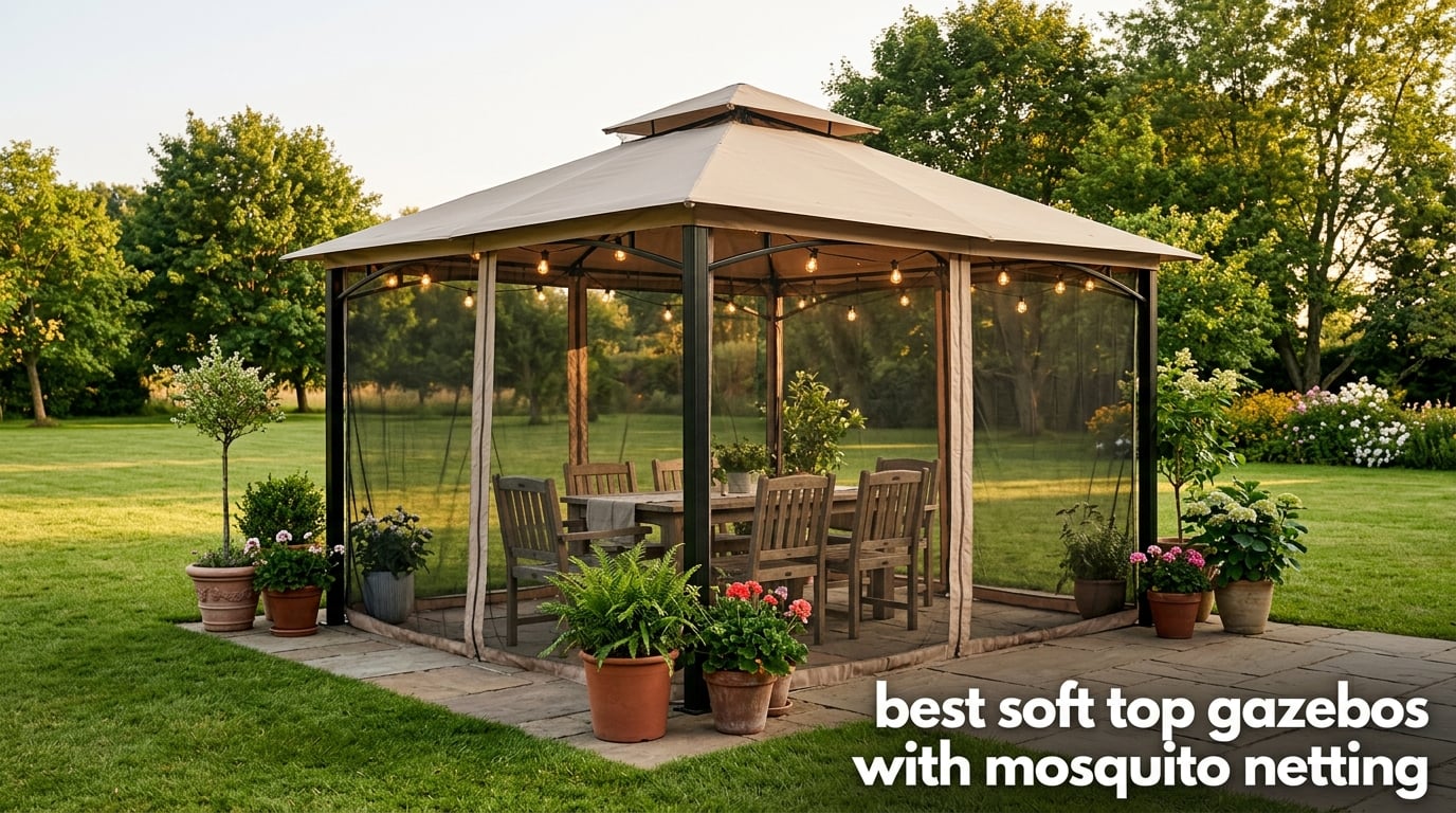 best soft top gazebos with mosquito netting