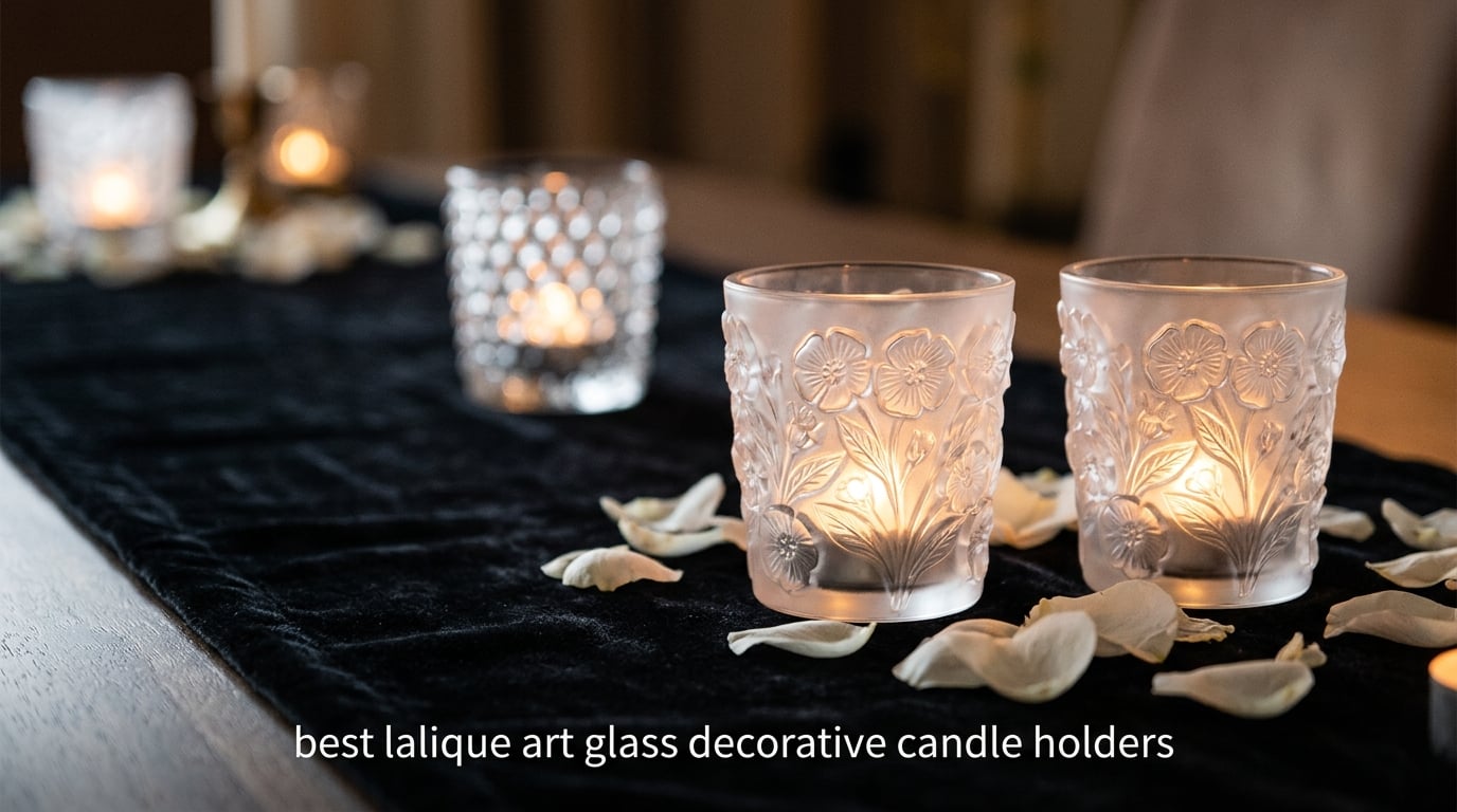 best lalique art glass decorative candle holders