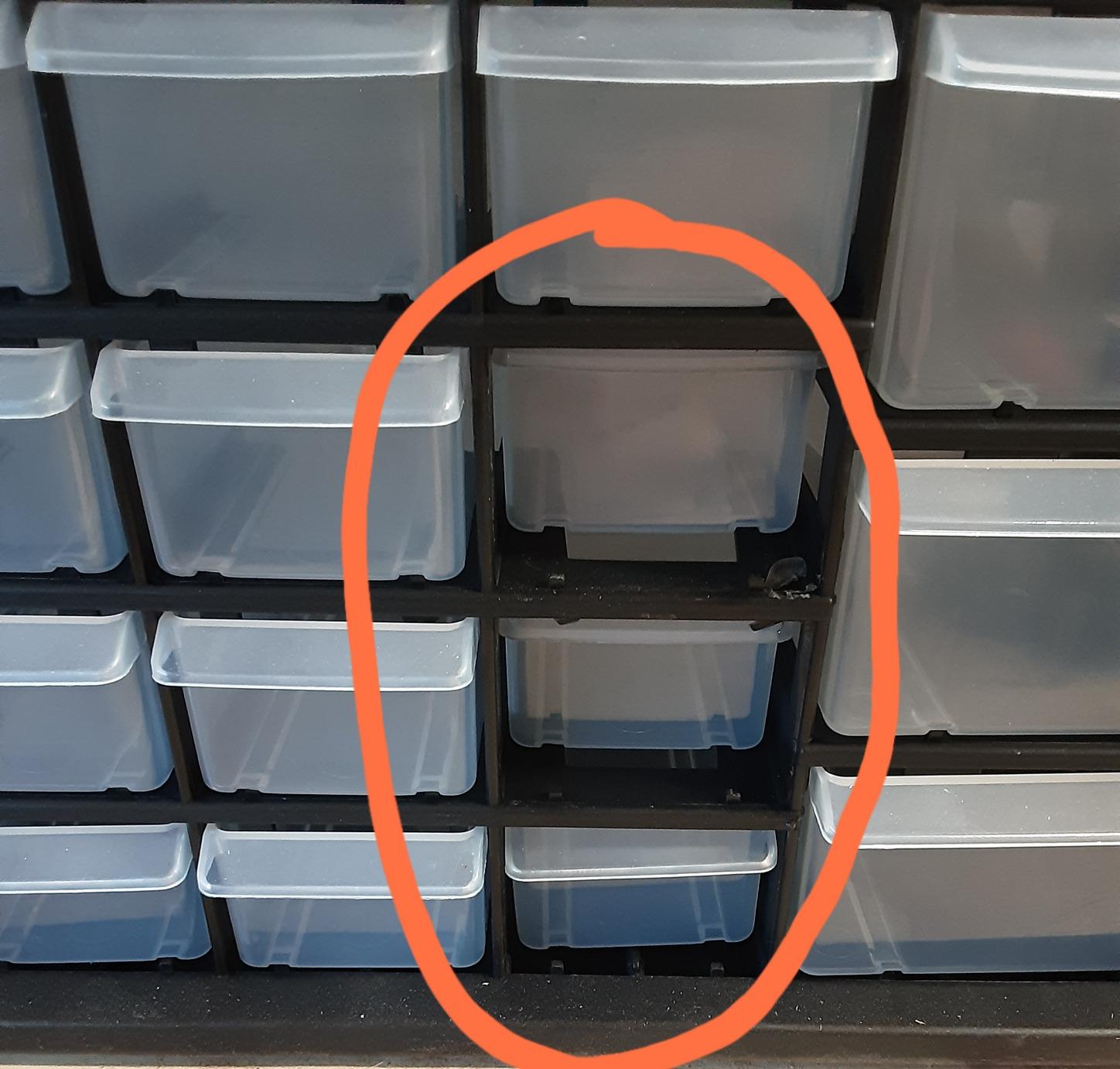 Homak 18-Drawer Parts Organizer, Black, Wall Mountable, Clear Plastic Drawers, HA01018001 customer photo 1
