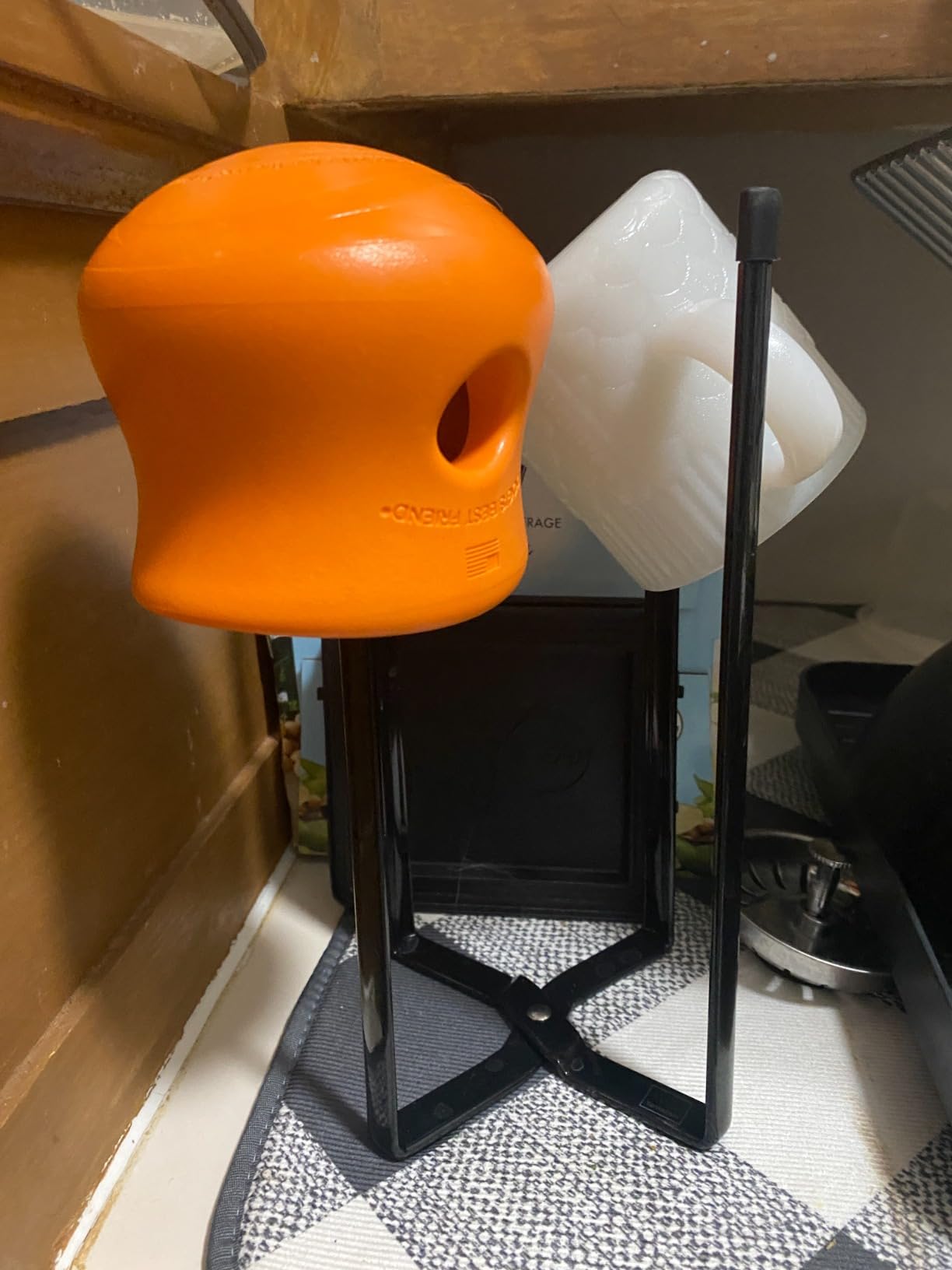 YAMAZAKI Home Tower Kitchen Multi Eco Stand - Multifunctional Plastic Bag Holder Bottle Dryer - Steel customer photo 2