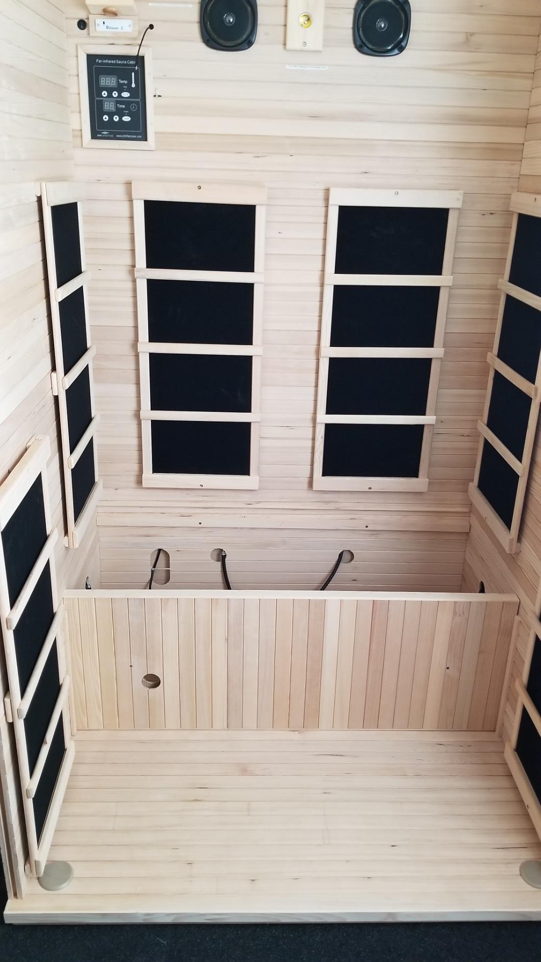 JNH Lifestyles Joyous 2 Person Low EMF 7 Carbon Heating Panel Far Infrared Sauna in Canadian Hemlock Wood with Bluetooth, MP3 Aux Connection customer photo 1