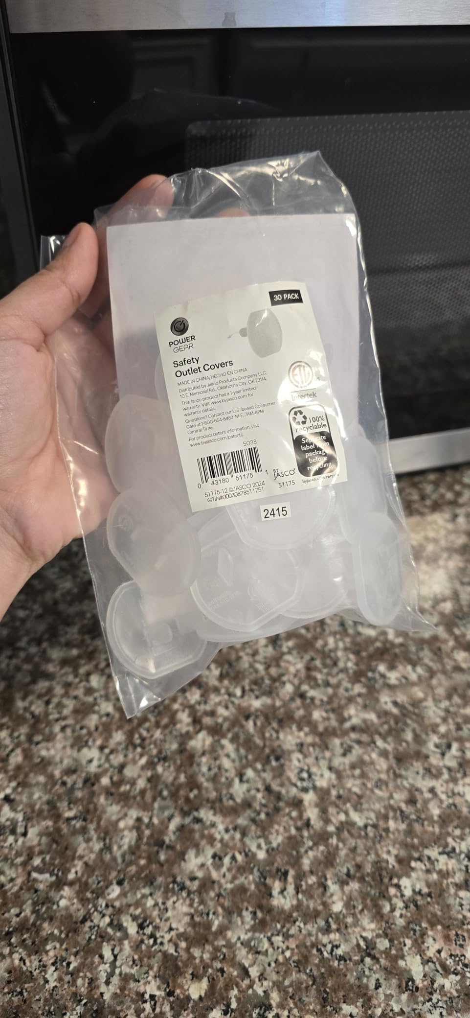 Power Gear Electrical Outlet Baby Proof Covers, 30 Pack, Clear customer photo 1