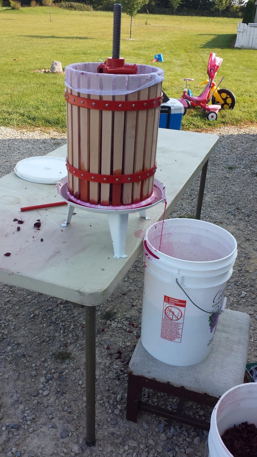 it's useful. 4.75 Gallon Solid Wood Basket Fruit, Cider and wine Press Old Fashioned Cast Iron Large Size customer photo 1