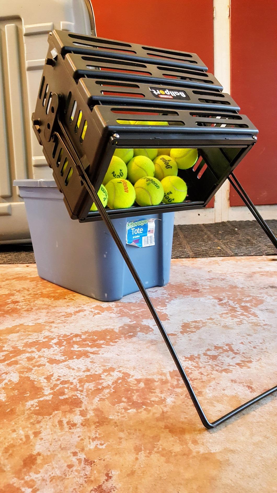 Tourna Ballport Tennis Ball Hopper Holds 80 Balls Durable and Lightweight – Red customer photo 2
