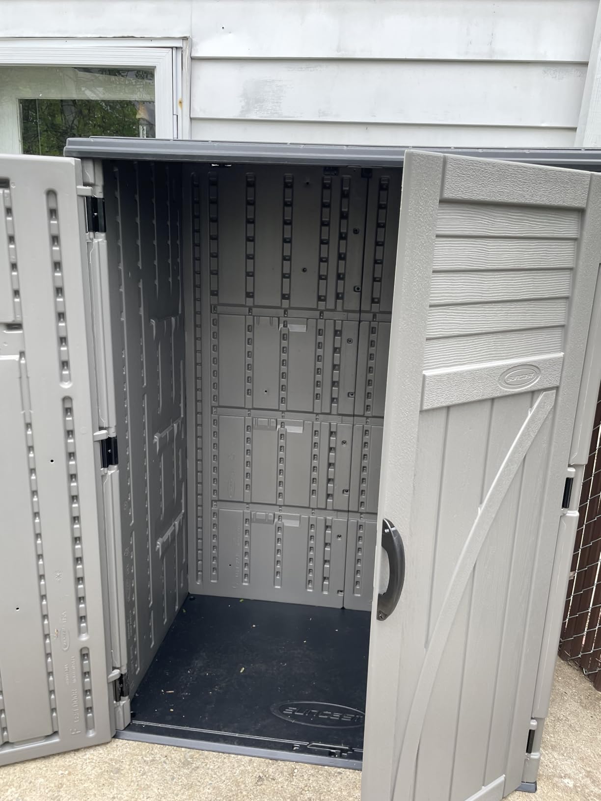 Suncast 54 Cu Ft Medium Vertical Storage Shed, Stoney, Made in USA customer photo 2