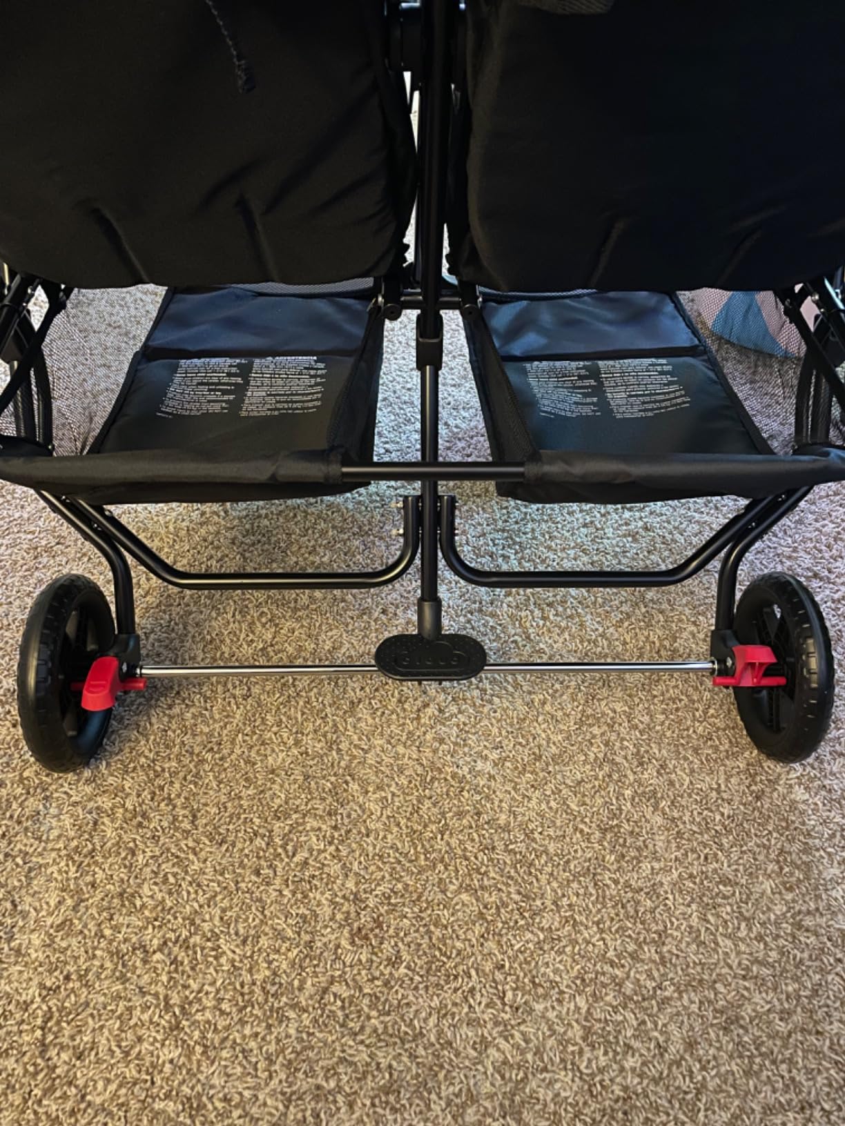 Kolcraft Cloud Plus Lightweight Double Stroller with Extra Storage, Red/Black customer photo 2
