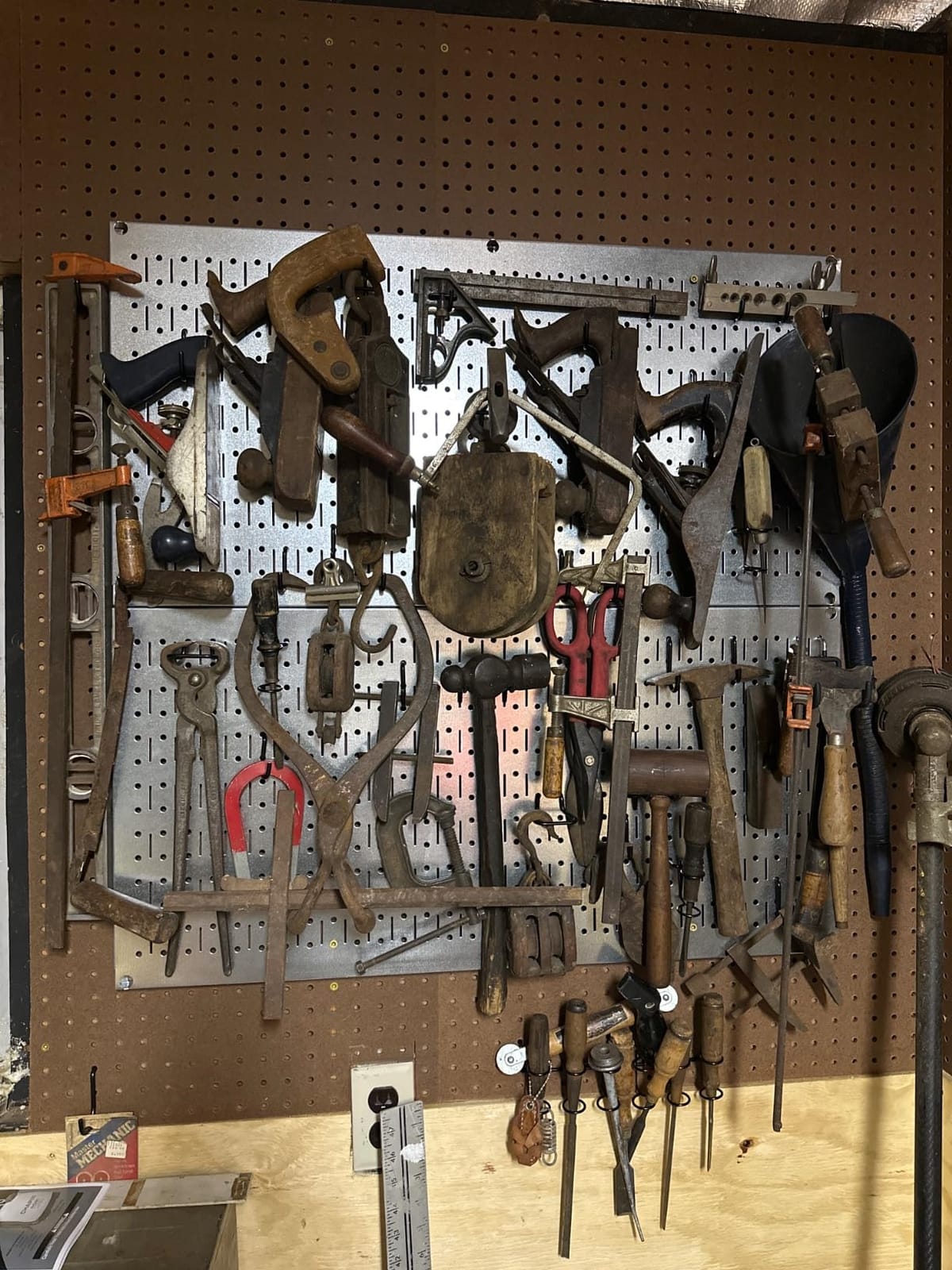 Wall Control Pegboard Rack Garage Storage Galvanized Steel Horizontal Peg Board Pack - Two 32-Inch x 16-Inch Shiny Metallic Metal WallBoard Tool Organization Panels customer photo 2