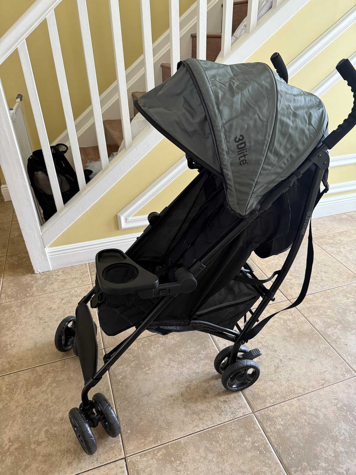 3Dlite Convenience Stroller,Jet Black–Lightweight Stroller with Aluminum Frame,Large Seat Area, 4 Position Recline, Extra Large Storage Basket– Infant Stroller for Travel&More customer photo 2