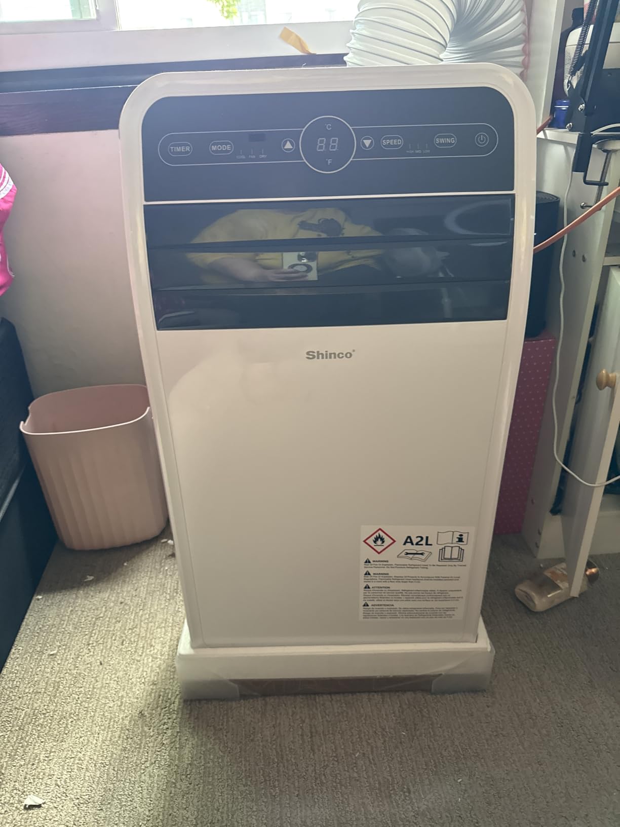 Shinco 12,000 BTU（7,500 BTU SACC) Portable Air Conditioner, Portable AC Unit with Built-in Cool, Dehumidifier&Fan Modes for Room up to 450 sq.ft, with Remote Control, 24 Hour Timer, Installation Kit customer photo 2