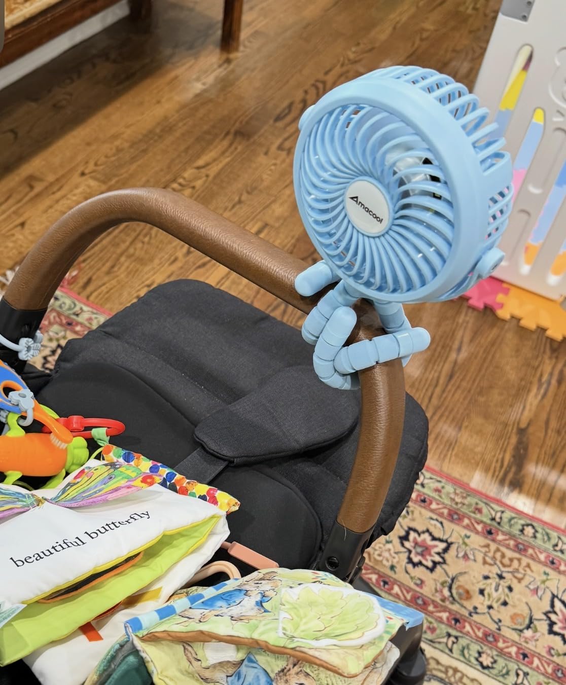 AMACOOL Battery Operated Stroller Fan, Portable Clip On Fan Rechargeable customer photo 1