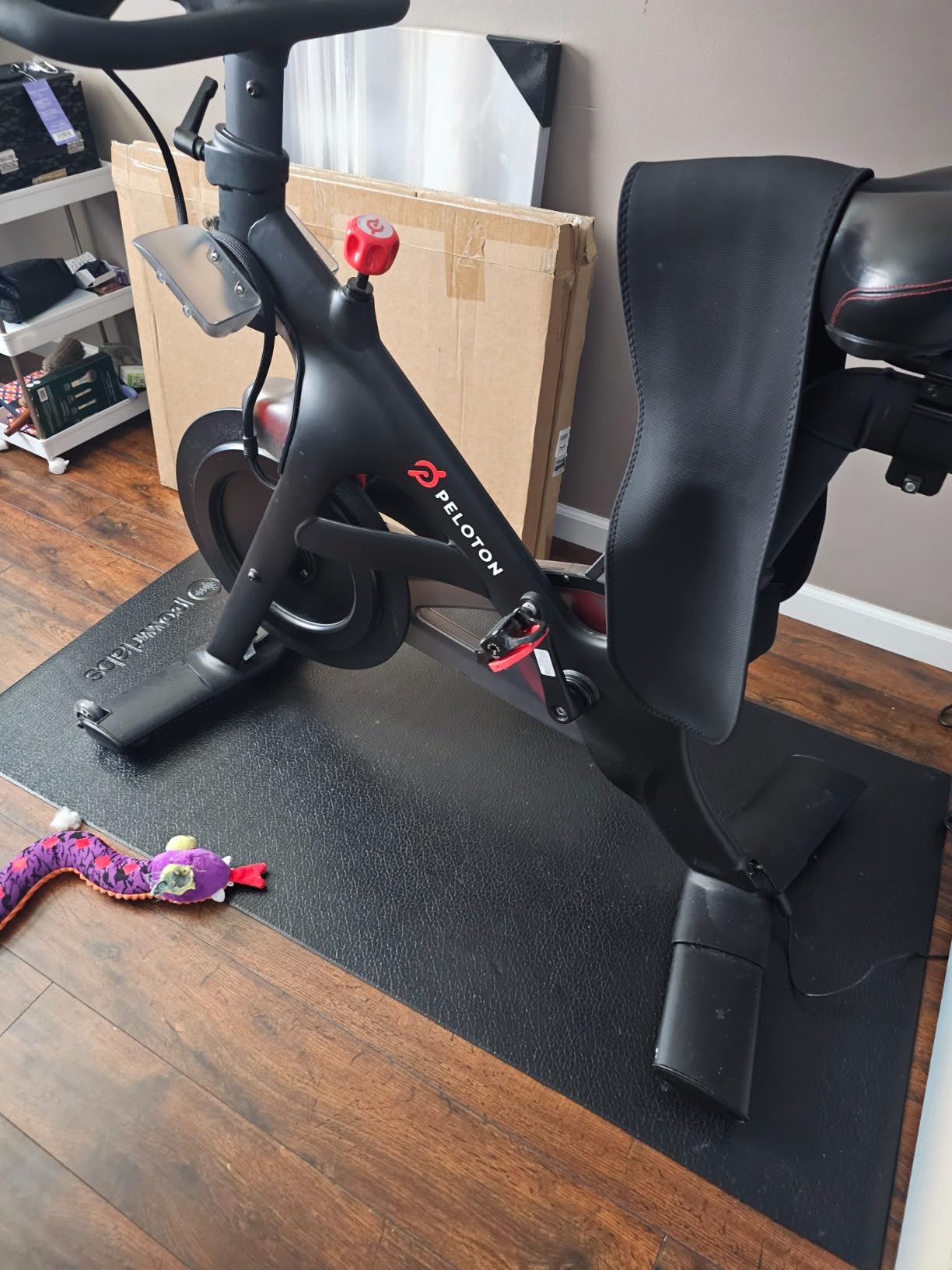 Powr Labs Bike Mat Compatible with Peloton, Treadmill, Exercise Equipment, Elliptical, Walking Pad, Indoor Bike Trainers, Home Gym Workout - Protects Hardwood Floors and Carpet customer photo 1