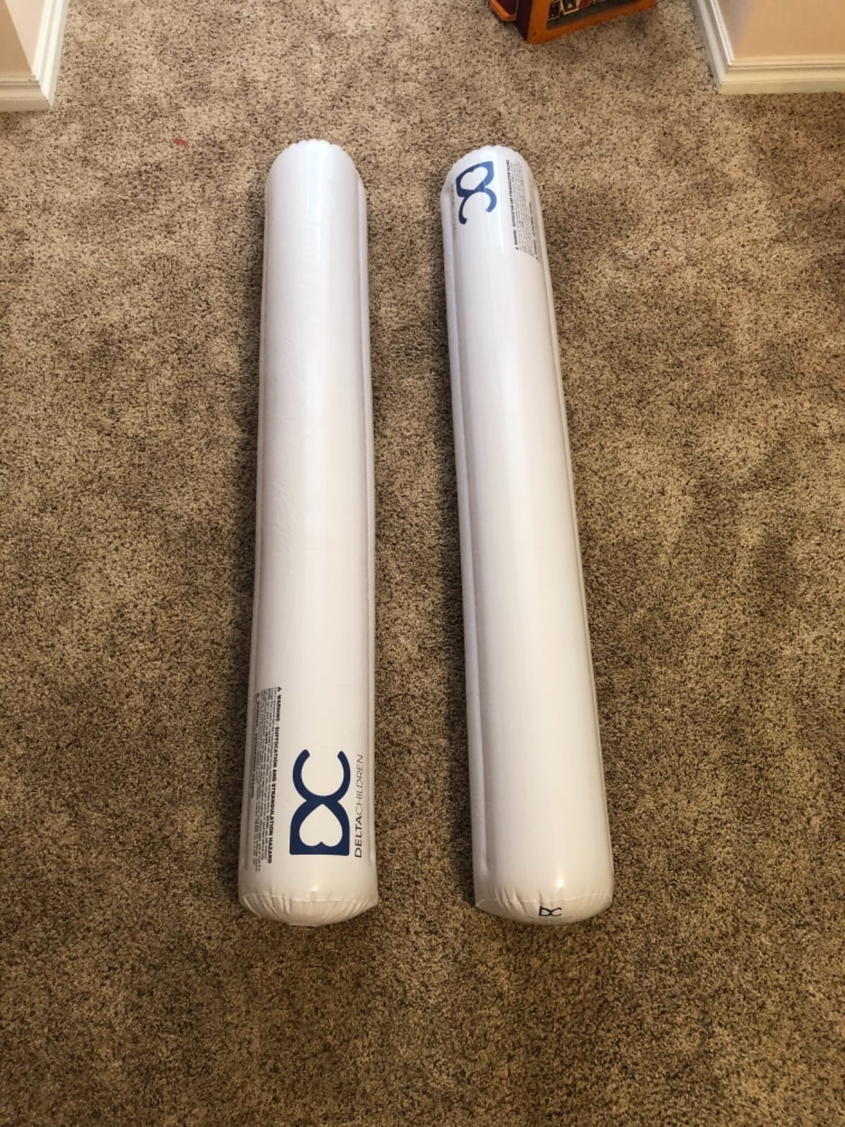 Delta Children Inflatable Bed Rails for Toddlers & Kids with Foot Pump (2 Pack) - Leak-Proof Portable Guardrails Great for Travel or at Home, White customer photo 2
