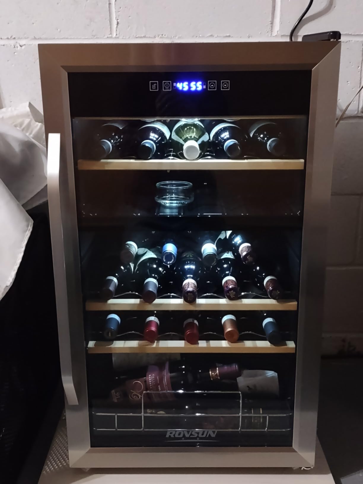 ROVSUN 28 Bottle Wine Fridge, Freestanding Compressor Wine Cooler Refrigerator, Beverage Wine Chiller with Digital Temperature Control & Double-layer Glass Door for Red White Wine, Champagne, Beer customer photo 1