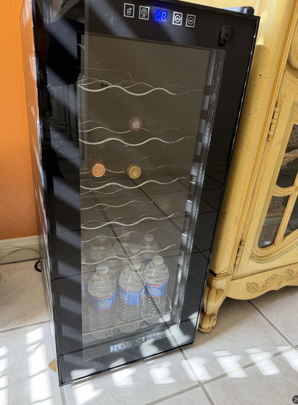 ROVSUN 28 Bottle Wine Fridge, Freestanding Compressor Wine Cooler Refrigerator, Beverage Wine Chiller with Digital Temperature Control & Double-layer Glass Door for Red White Wine, Champagne, Beer customer photo 2