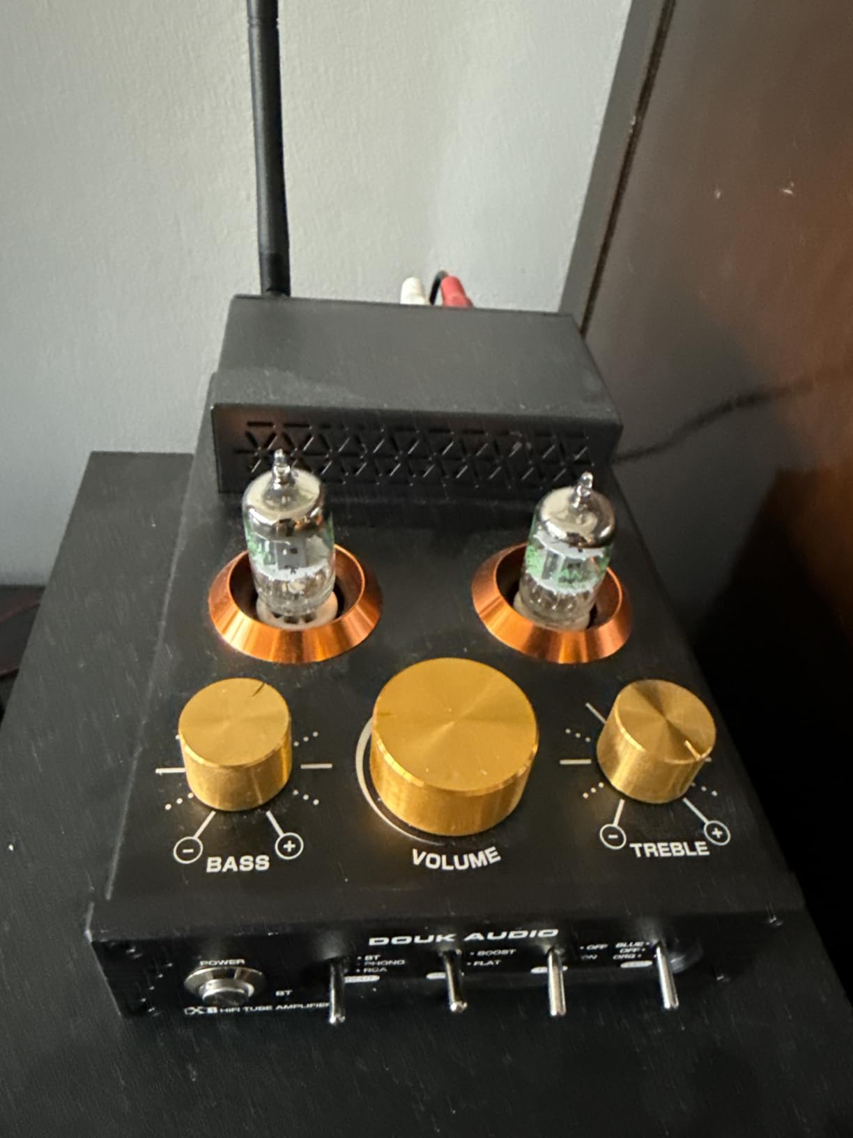 Douk Audio Tube Phono Amp: Bluetooth Receiver | 2-Channel Amplifier for MM Turntables | 160W×2 TDA7498E | Tone Control | for Desktop Vinyl HiFi Home Audio System (X1) customer photo 1
