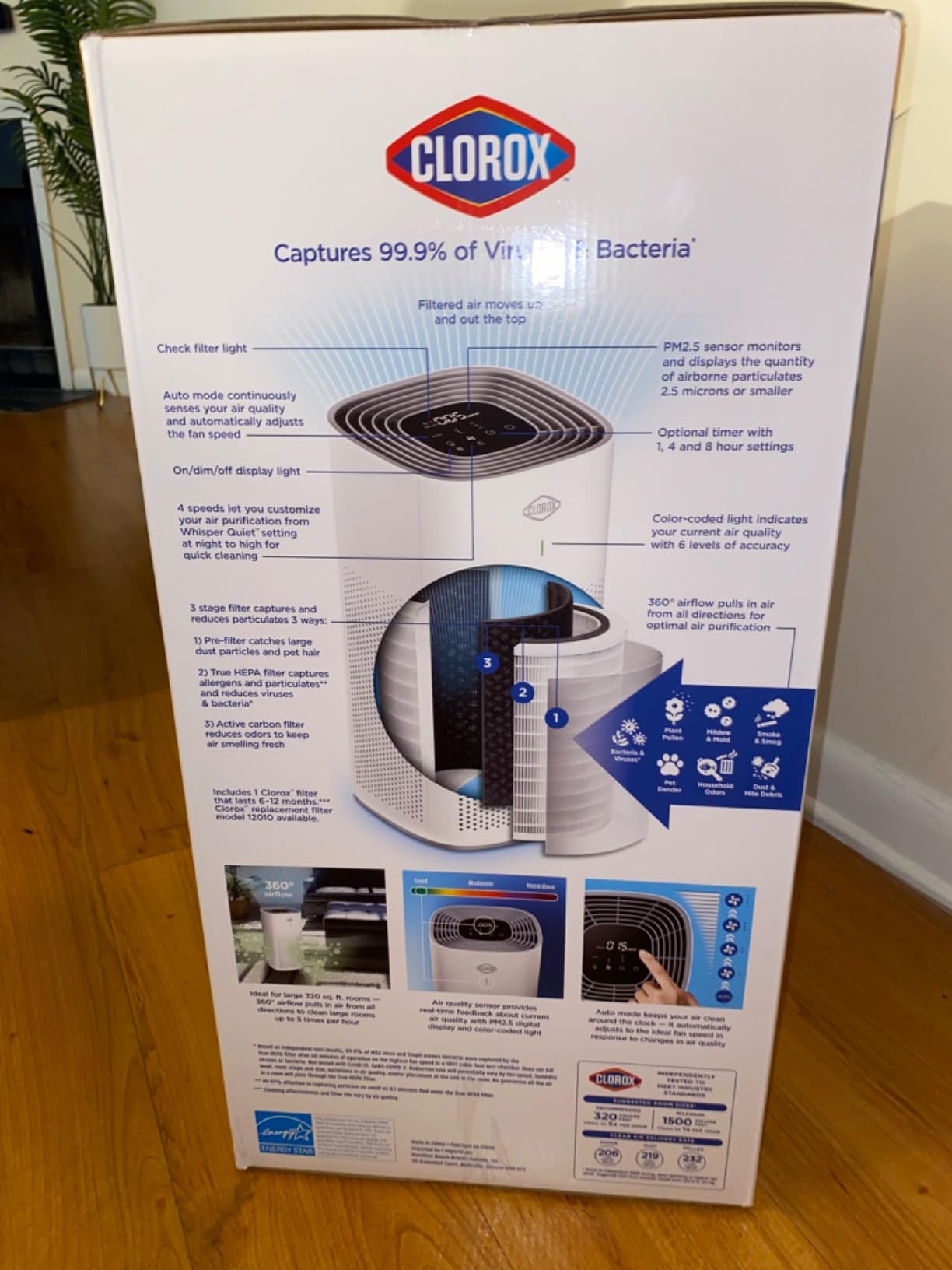 Clorox Large Room HEPA Air Purifiers for Home With True HEPA Filter customer photo 1