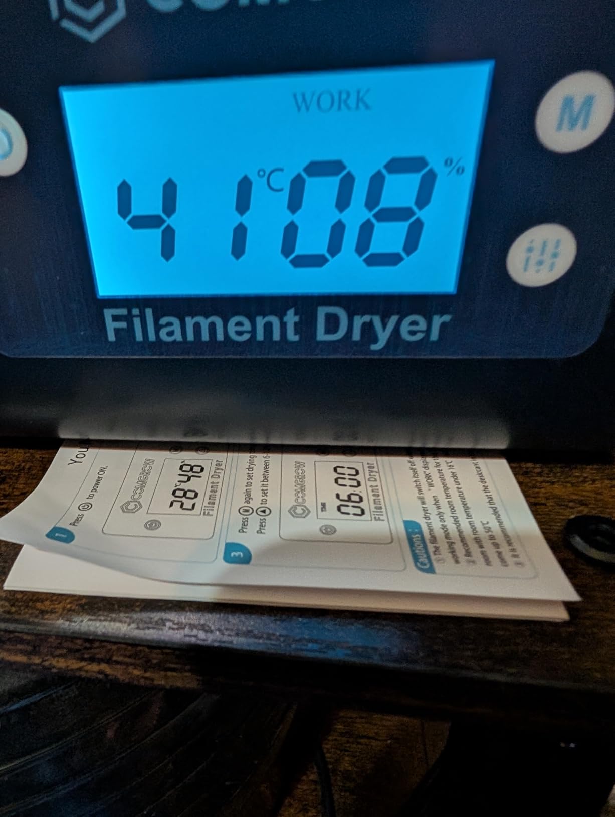 Comgrow 3D Printer Filament Dryer Box, Comgrow 3D Filament Storages, Keeping Filaments Dry During 3D Printing, Compatible with 1.75mm/2.85mm PLA ABS Material, Filament Dehydrator, Spool Holder customer photo 1