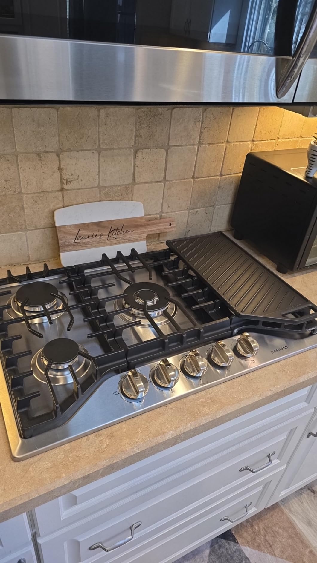 GASLAND Gas Cooktop 30 Inch, PRO GH3305SF 5 Burner Propane Stovetop with Reversible Cast Iron Grill/Griddle, Gas Countertop Plug-in, NG/LPG Convertible Cooktops, Stainless Steel customer photo 1